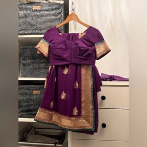 Purple and Gold Traditional Indian Saree